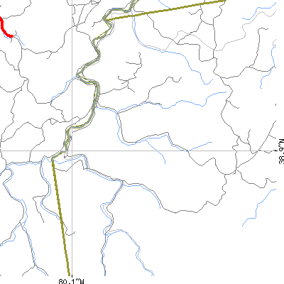 Zip code 26267 close-up map