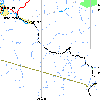 Zip code 26271 close-up map