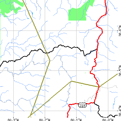 Zip code 26282 close-up map