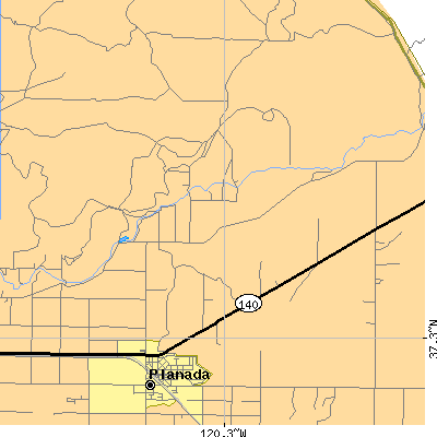 Zip code 95365 close-up map