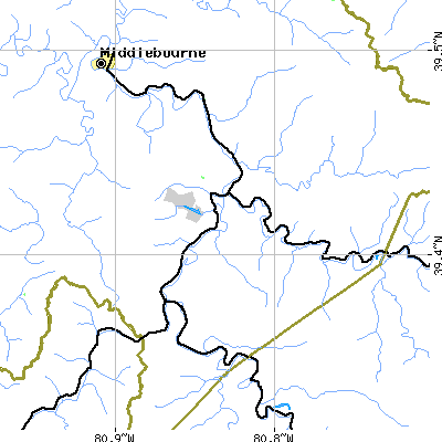Zip code 26320 close-up map
