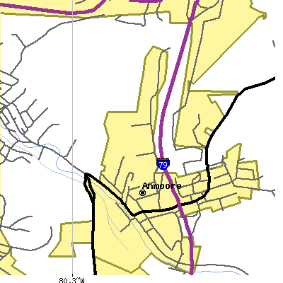 Zip code 26323 close-up map