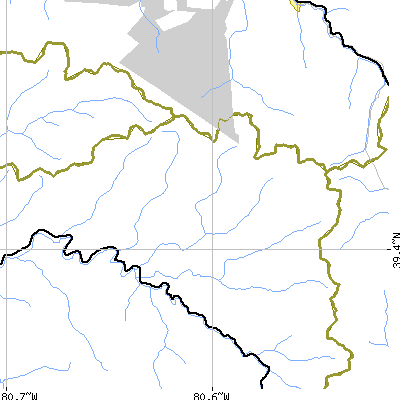 Zip code 26339 close-up map