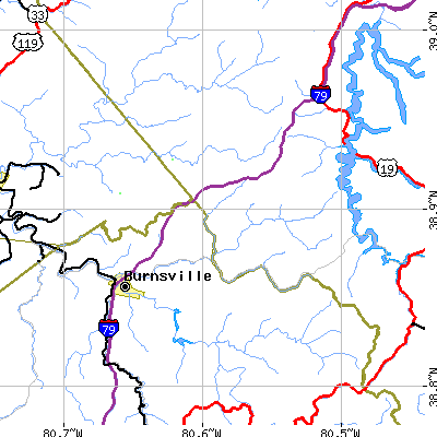 Zip code 26412 close-up map
