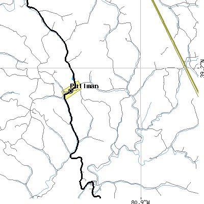 Zip code 26421 close-up map