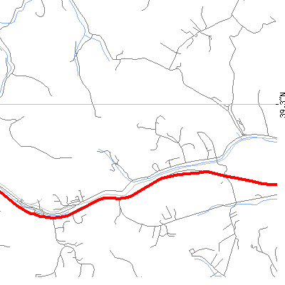 Zip code 26422 close-up map