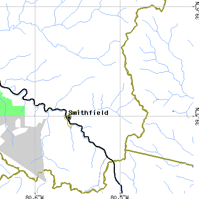 Zip code 26437 close-up map
