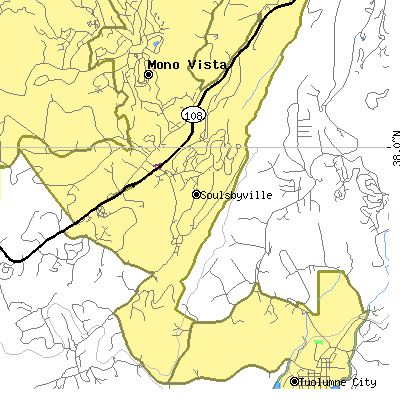 Zip code 95372 close-up map
