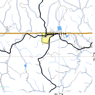 Zip code 26521 close-up map