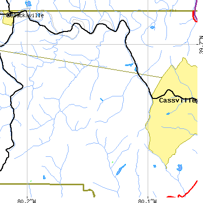Zip code 26529 close-up map