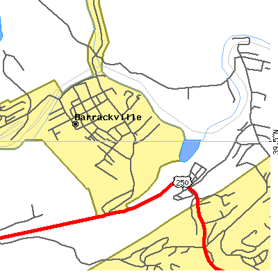 Zip code 26559 close-up map