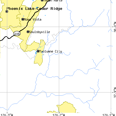 Zip code 95379 close-up map