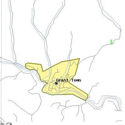 Zip code 26574 close-up map