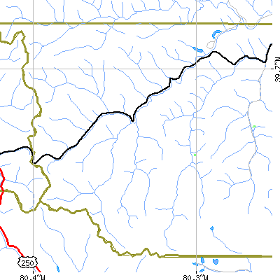Zip code 26589 close-up map