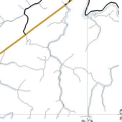 Zip code 26615 close-up map