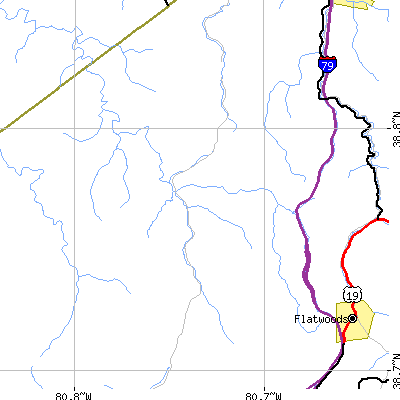 Zip code 26619 close-up map
