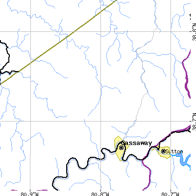 Zip code 26624 close-up map