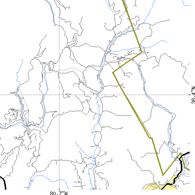 Zip code 26691 close-up map