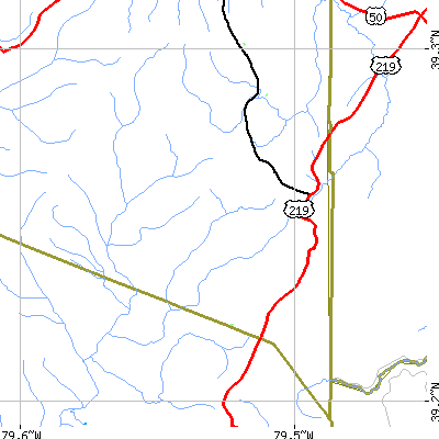 Zip code 26716 close-up map