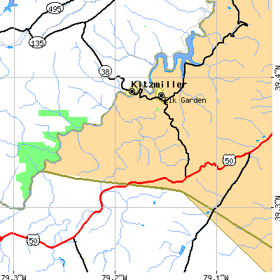 Zip code 26717 close-up map