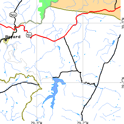 Zip code 26739 close-up map