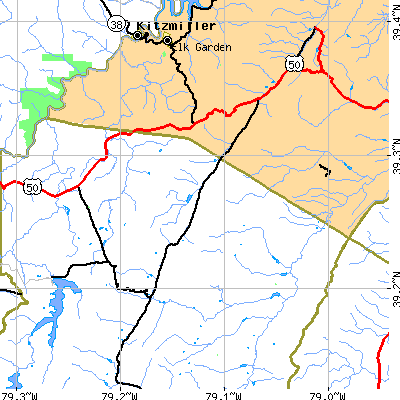 Zip code 26743 close-up map