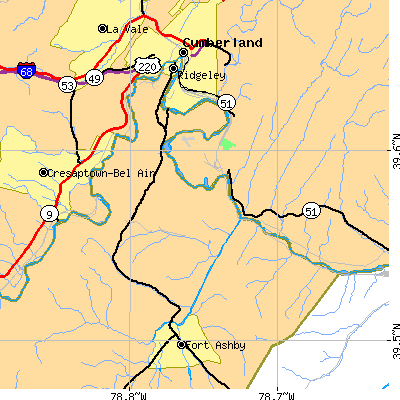 Zip code 26753 close-up map