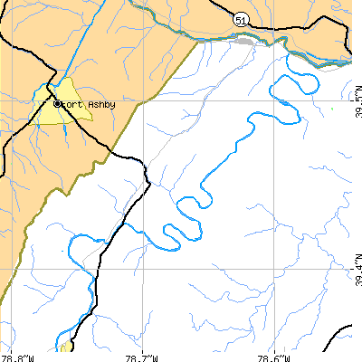Zip code 26763 close-up map