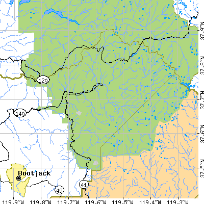 Zip code 95389 close-up map