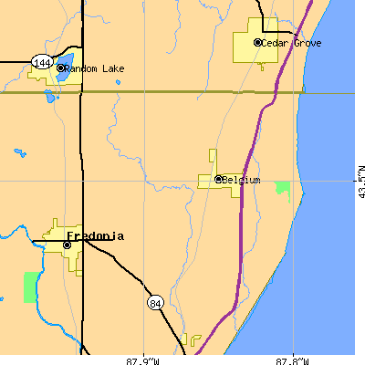 Zip code 53004 close-up map