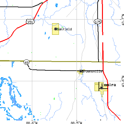 Zip code 53006 close-up map