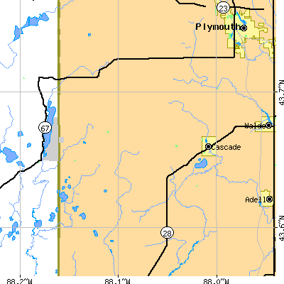 Zip code 53011 close-up map