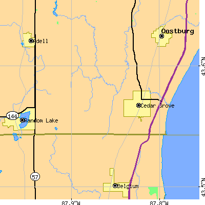 Zip code 53013 close-up map