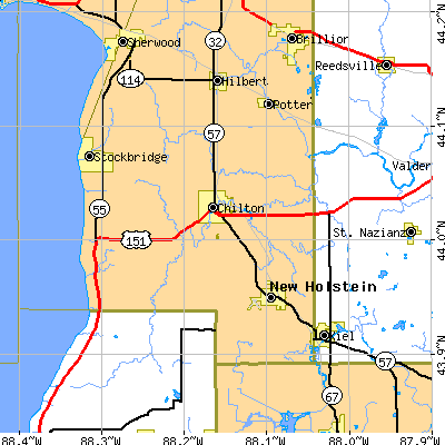 Zip code 53014 close-up map