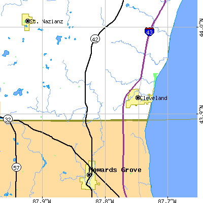 Zip code 53015 close-up map