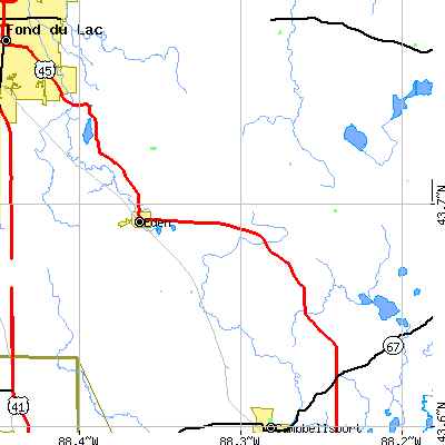 Zip code 53019 close-up map