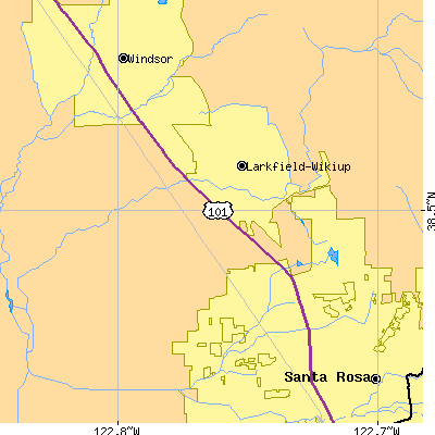 Zip code 95403 close-up map