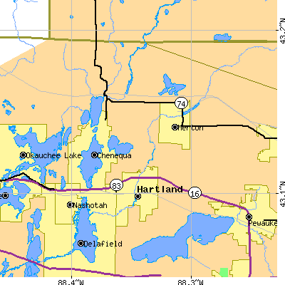 Zip code 53029 close-up map