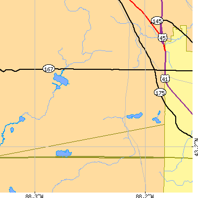 Zip code 53033 close-up map