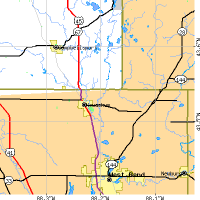 Zip code 53040 close-up map