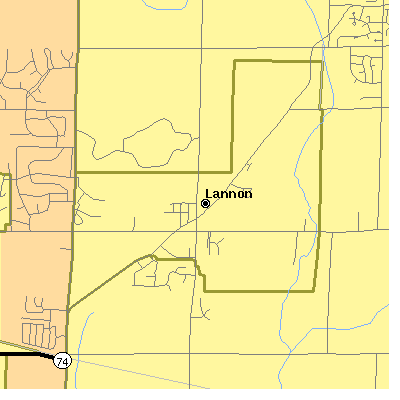 Zip code 53046 close-up map