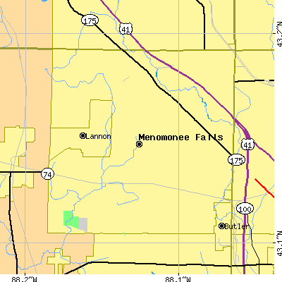 Zip code 53051 close-up map