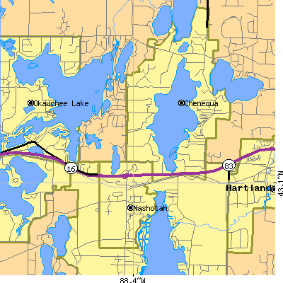 Zip code 53058 close-up map