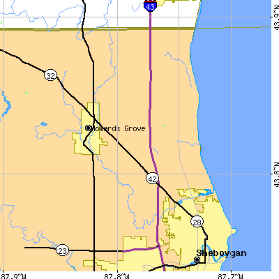 Zip code 53083 close-up map