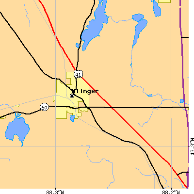 Zip code 53086 close-up map