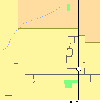 Zip code 53088 close-up map