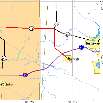 Zip code 53114 close-up map