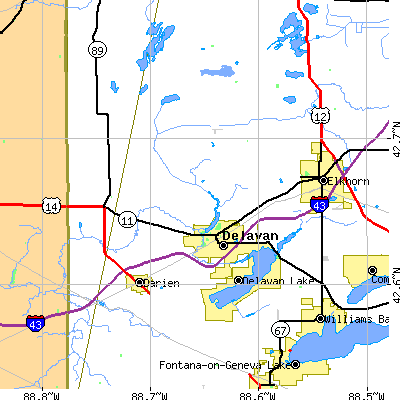 Zip code 53115 close-up map