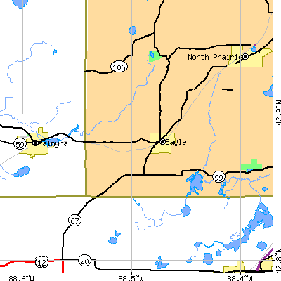 Zip code 53119 close-up map