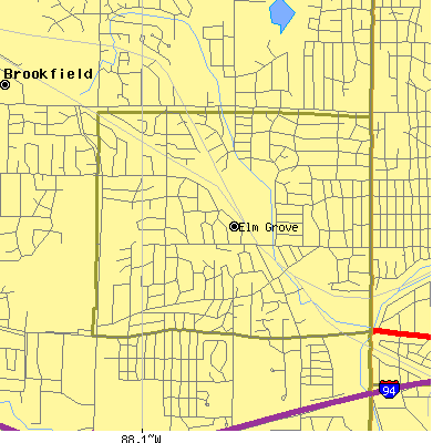 Zip code 53122 close-up map